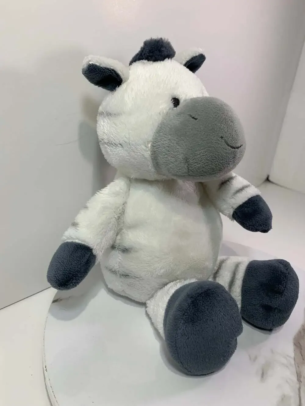 Carter’s Zebra Plush 2012 sewn eyes white and grey stripes